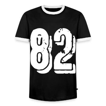 Maillot à 82 numéros - T-shirt contrasté Homme - noir/blanc - Devant - AI Model Female 172 light (172cm) & AI Model Male 178 light (178cm)