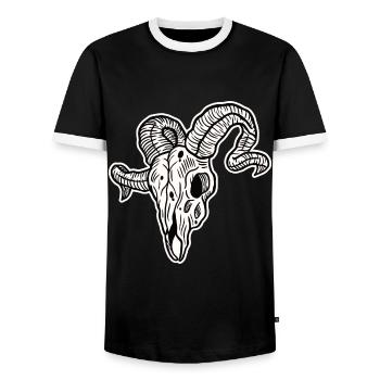 Skull Skeleton Skull Horror Cadeau d’Halloween - T-shirt contrasté Homme - noir/blanc - Devant - AI Model Female 172 light (172cm) & AI Model Male 178 light (178cm)
