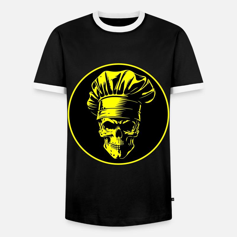 Chef Skull Chef - Men's Ringer Shirt - black/white