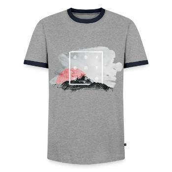 Adventure - T-shirt contrasté Homme - gris/marine  - Devant - AI Model Female 172 light (172cm) & AI Model Male 178 light (178cm)