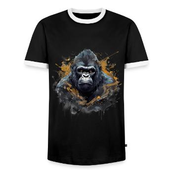 Roi de la jungle urbaine. Puissance de style graffiti. - T-shirt contrasté Homme - noir/blanc - Devant - AI Model Female 172 light (172cm) & AI Model Male 178 light (178cm)