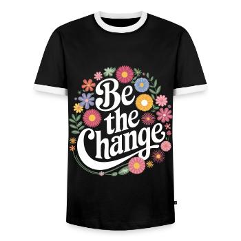 Altruisme Don désintéressé Donner d’école - T-shirt contrasté Homme - noir/blanc - Devant - AI Model Female 172 light (172cm) & AI Model Male 178 light (178cm)