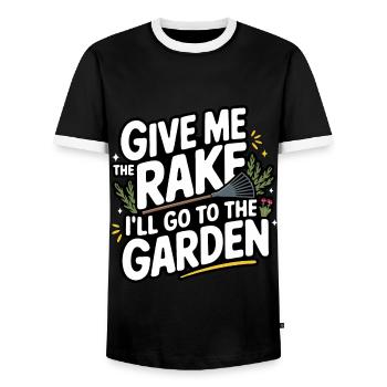Gardener Garden Plants Gardening - Men's Ringer Shirt - black/white - Front - AI Model Female 172 light (172cm) & AI Model Male 178 light (178cm)