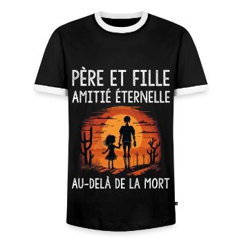 Père et fille amis pour la vie fête des pères cool - T-shirt contrasté Homme - noir/blanc - Devant - AI Model Female 172 light (172cm) & AI Model Male 178 light (178cm)