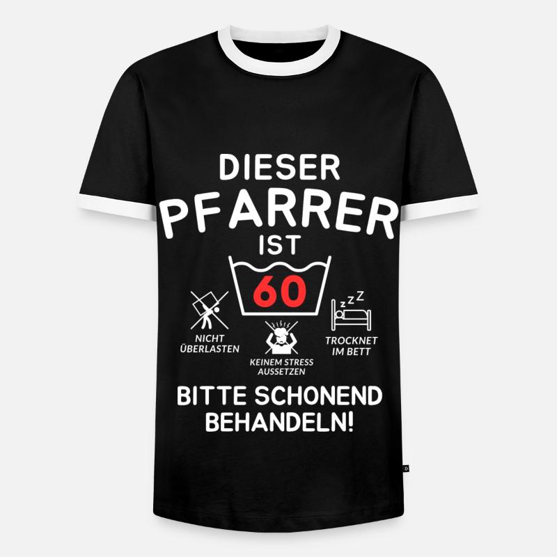 Ce pasteur a 60 ans. - T-shirt contrasté Homme - noir/blanc