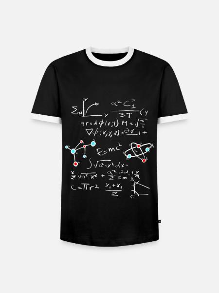 Fysik Matematisk Formel med atomer og molekyler - Herre kontrast-T-shirt - sort/hvid