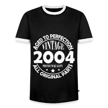 2004 Original vintage vintage retro birthday - Men's Ringer Shirt - black/white - Front - AI Model Female 172 light (172cm) & AI Model Male 178 light (178cm)