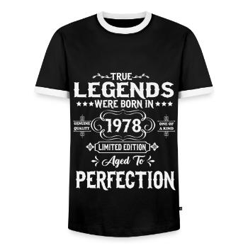 Légende Depuis 1978 Vintage Vintage Anniversaire - T-shirt contrasté Homme - noir/blanc - Devant - AI Model Female 172 light (172cm) & AI Model Male 178 light (178cm)