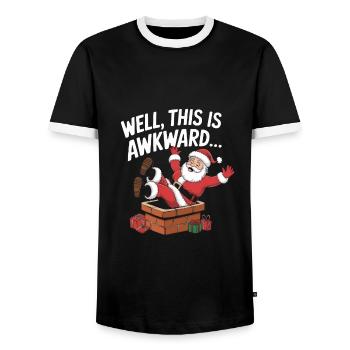 Well This Is Awkward - Men's Ringer Shirt - black/white - Front - AI Model Female 172 light (172cm) & AI Model Male 178 light (178cm)