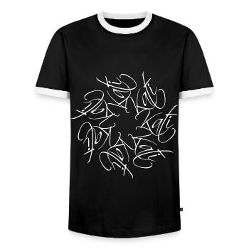 Kati Nom Nom Mandala - T-shirt contrasté Homme - noir/blanc - Devant - AI Model Female 172 light (172cm) & AI Model Male 178 light (178cm)