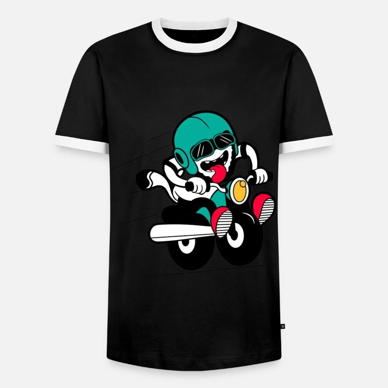 Lustiger Biker - Männer Kontrast-T-Shirt - Schwarz/Weiß