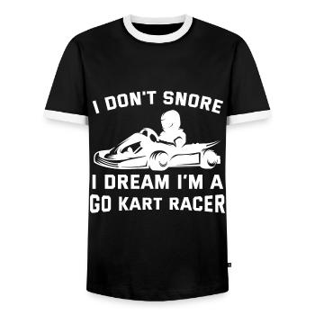 Go Kart Racer Funny Go-Kart Racing Quote Gokart - Men's Ringer Shirt - black/white - Front - AI Model Female 172 light (172cm) & AI Model Male 178 light (178cm)