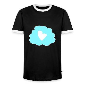 Icône de cœur de pensée nuageuse - T-shirt contrasté Homme - noir/blanc - Devant - AI Model Female 172 light (172cm) & AI Model Male 178 light (178cm)