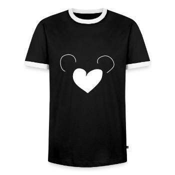 Coeur Symbole Amour - T-shirt contrasté Homme - noir/blanc - Devant - AI Model Female 172 light (172cm) & AI Model Male 178 light (178cm)