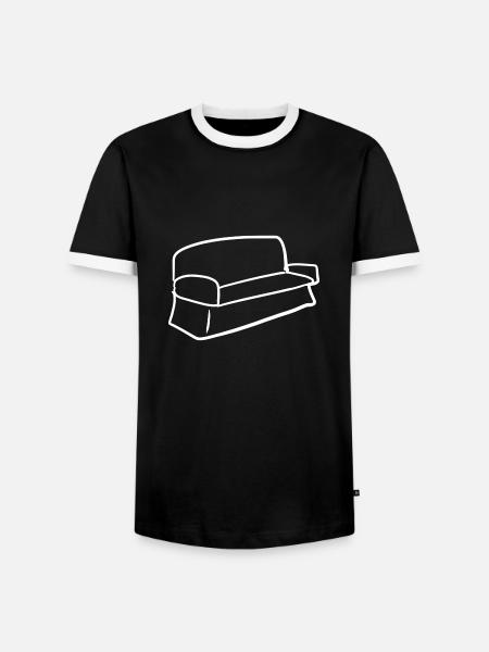 Sofa Symbol Wohnzimmer Möbel - Männer Kontrast-T-Shirt - Schwarz/Weiß
