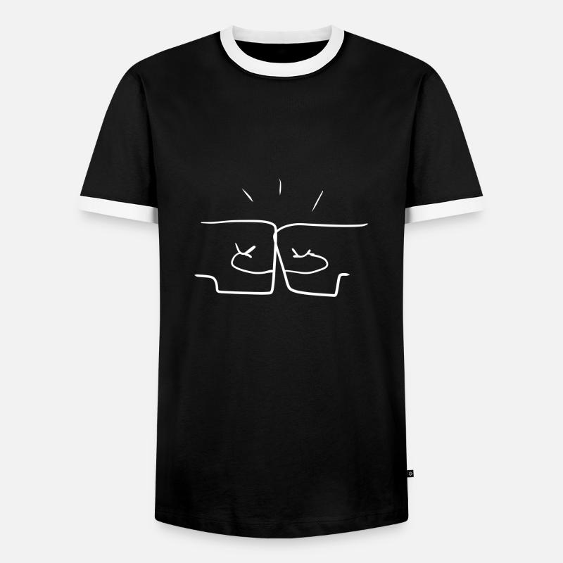 team freundschaft - Männer Kontrast-T-Shirt - Schwarz/Weiß
