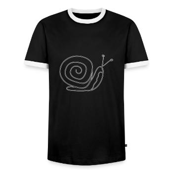 snail symbol animal - Men's Ringer Shirt - black/white - Front - AI Model Female 172 light (172cm) & AI Model Male 178 light (178cm)