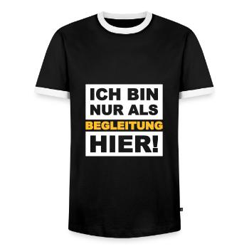 Freund Freundin - Männer Kontrast-T-Shirt - Schwarz/Weiß - Vorne - AI Model Female 172 light (172cm) & AI Model Male 178 light (178cm)