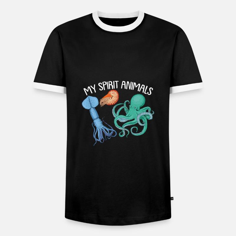 Cephalopode, Octopus, Octopus - Men's Ringer Shirt - black/white
