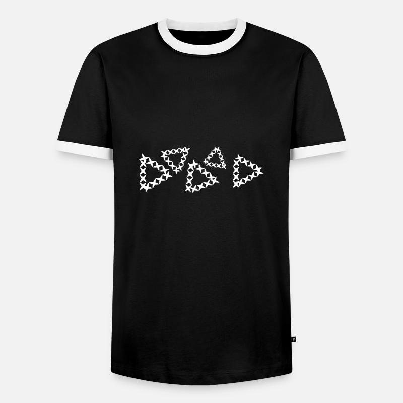 triangular shapes crosses - Men's Ringer Shirt - black/white