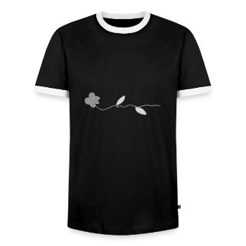 flower rose symbol grey - Men's Ringer Shirt - black/white - Front - AI Model Female 172 light (172cm) & AI Model Male 178 light (178cm)