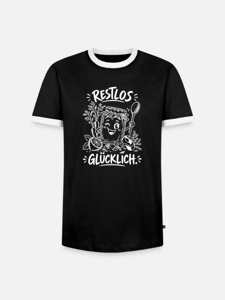 Restlos Glücklich – Jam Jar Freude - Männer Kontrast-T-Shirt - Schwarz/Weiß