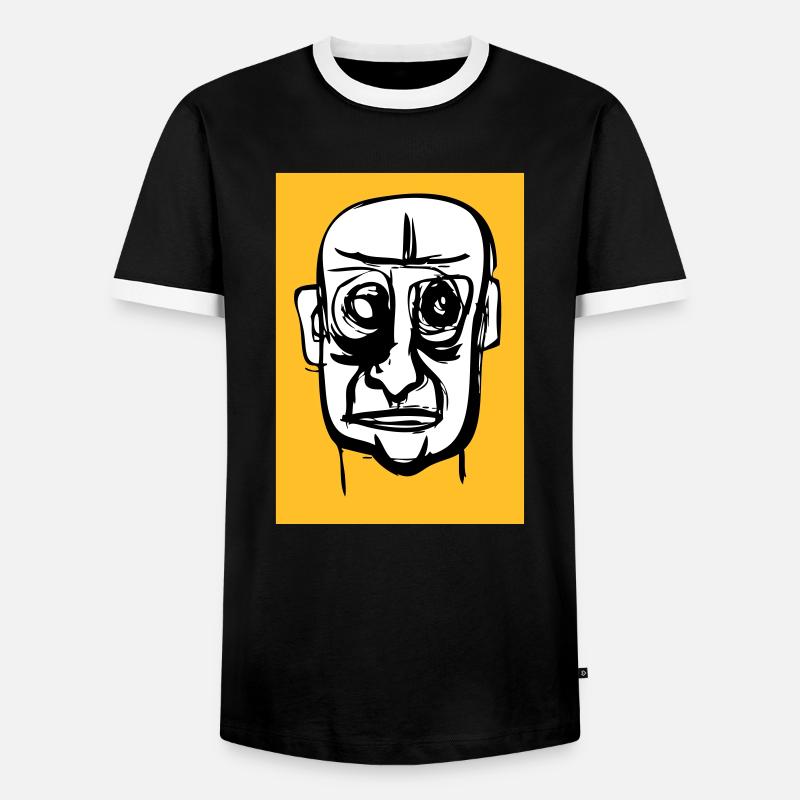 Kaput Gesicht - Männer Kontrast-T-Shirt - Schwarz/Weiß