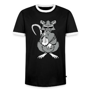 Doigts puants de rat Doigts frais de lunettes de s - T-shirt contrasté Homme - noir/blanc - Devant - AI Model Female 172 light (172cm) & AI Model Male 178 light (178cm)