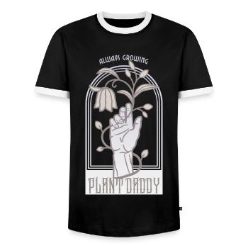 Plant Daddy - Männer Kontrast-T-Shirt - Schwarz/Weiß - Vorne - AI Model Female 172 light (172cm) & AI Model Male 178 light (178cm)