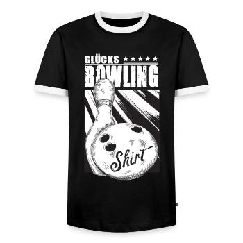 Bowlingspieler Trikot Bowler Spruch Glücks Bowling - Männer Kontrast-T-Shirt - Schwarz/Weiß - Vorne - AI Model Female 172 light (172cm) & AI Model Male 178 light (178cm)