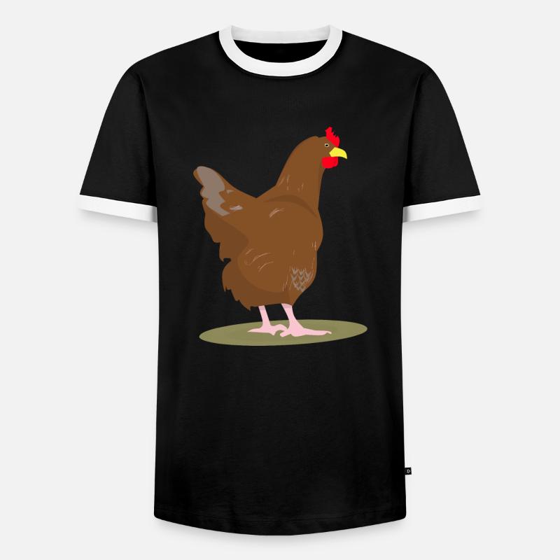 CHICKEN - HAHN - EGGS - Men's Ringer Shirt - black/white