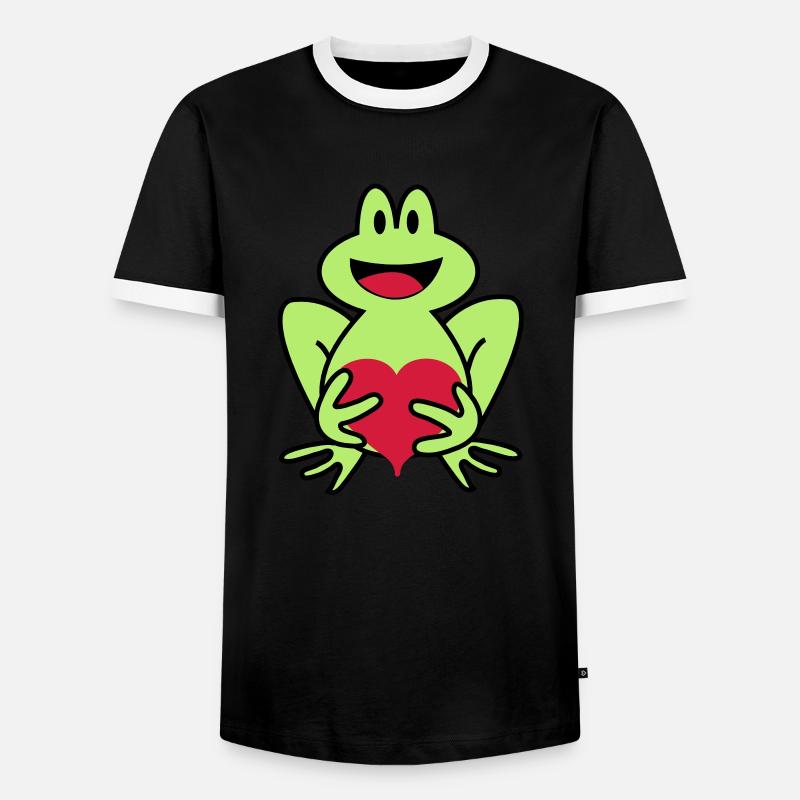 frosch - Männer Kontrast-T-Shirt - Schwarz/Weiß