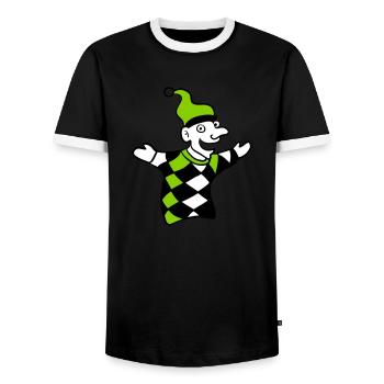 kasperle - Kasperletheater - 3 - Männer Kontrast-T-Shirt - Schwarz/Weiß - Vorne - AI Model Female 172 light (172cm) & AI Model Male 178 light (178cm)