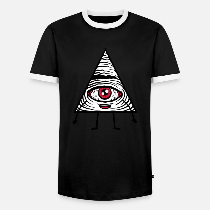 Comic Figure Eye - Men's Ringer Shirt - black/white