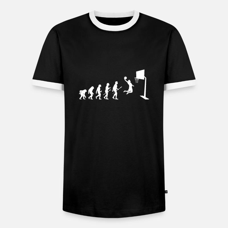 Basketball Evolution - Männer Kontrast-T-Shirt - Schwarz/Weiß