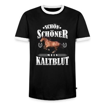 Schön Schöner Mein Kaltblut - Männer Kontrast-T-Shirt - Schwarz/Weiß - Vorne - AI Model Female 172 light (172cm) & AI Model Male 178 light (178cm)