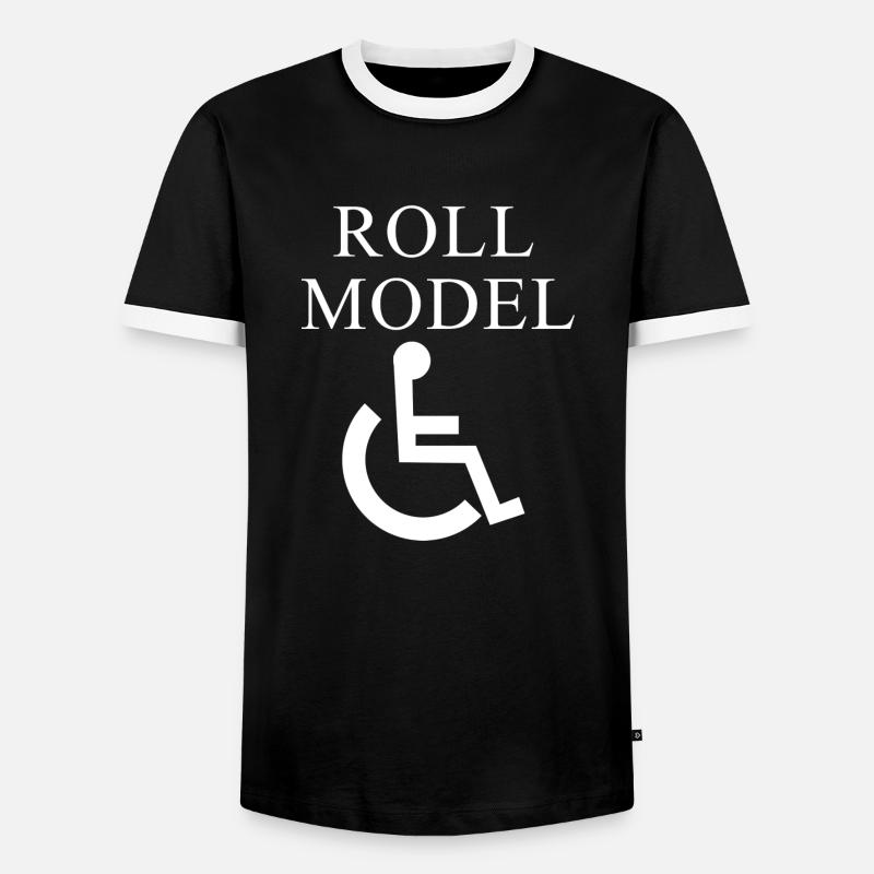 roll model - Men's Ringer Shirt - black/white
