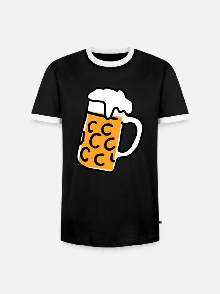 beer hump - Men's Ringer Shirt - black/white