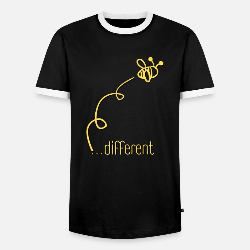 Bee Different - Sei anders! Statement Design - Männer Kontrast-T-Shirt - Schwarz/Weiß