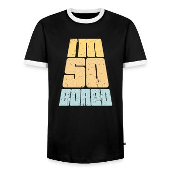 I'm So Bored Ich bin so gelangweilt Langeweile - Männer Kontrast-T-Shirt - Schwarz/Weiß - Vorne - AI Model Female 172 light (172cm) & AI Model Male 178 light (178cm)