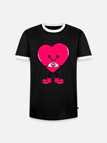 Heart Comic - Men's Ringer Shirt - black/white