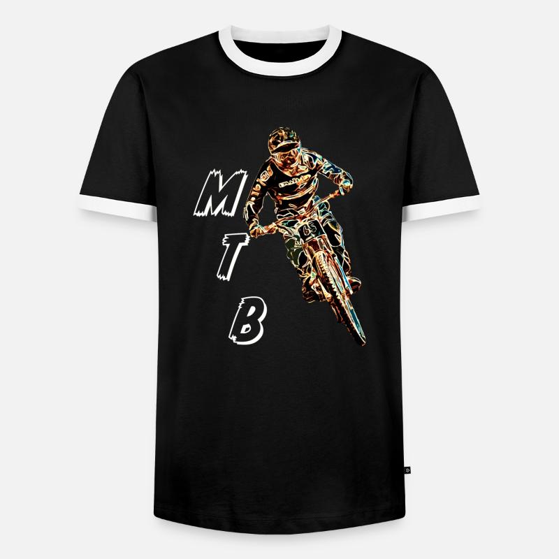 MTB MTB downhill - Men's Ringer Shirt - black/white