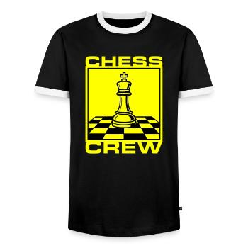 Schach Crew Verein - Männer Kontrast-T-Shirt - Schwarz/Weiß - Vorne - AI Model Female 172 light (172cm) & AI Model Male 178 light (178cm)