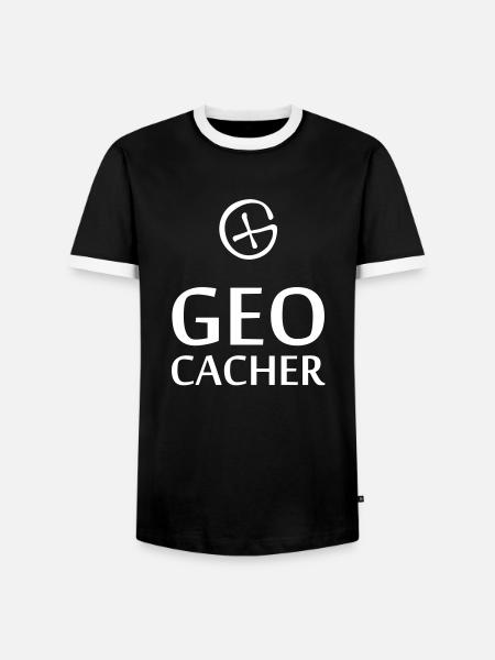 Geocacher - Männer Kontrast-T-Shirt - Schwarz/Weiß