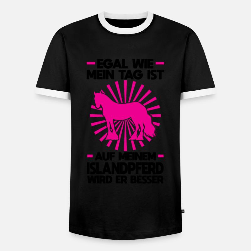 Islandpferd Pferd Isländer Geschenk - Männer Kontrast-T-Shirt - Schwarz/Weiß
