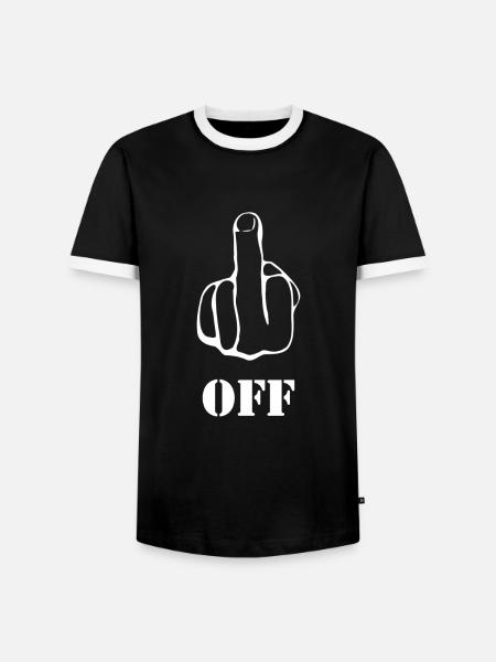 Fuck Off - Männer Kontrast-T-Shirt - Schwarz/Weiß