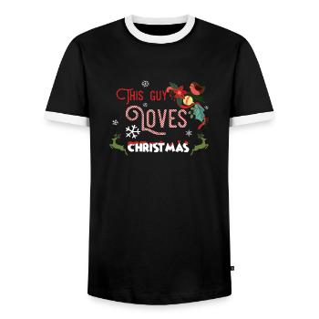 Weihnachten Guy Love Christmas Xmas Geschenk - Männer Kontrast-T-Shirt - Schwarz/Weiß - Vorne - AI Model Female 172 light (172cm) & AI Model Male 178 light (178cm)