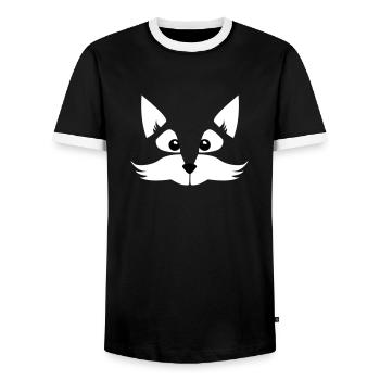 enfant - bébé - animal de bande dessinée - Fox - - - T-shirt contrasté Homme - noir/blanc - Devant - AI Model Female 172 light (172cm) & AI Model Male 178 light (178cm)