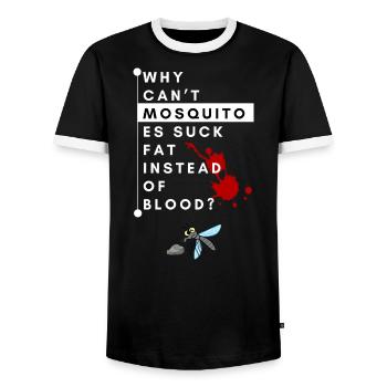 Why can't - Men's Ringer Shirt - black/white - Front - AI Model Female 172 light (172cm) & AI Model Male 178 light (178cm)