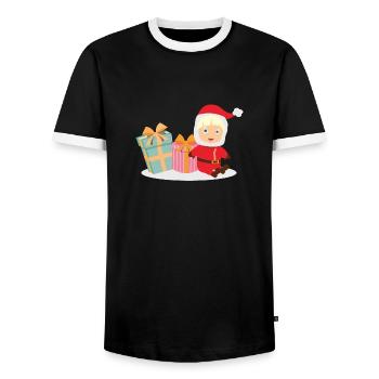 Baby gifts - Men's Ringer Shirt - black/white - Front - AI Model Female 172 light (172cm) & AI Model Male 178 light (178cm)